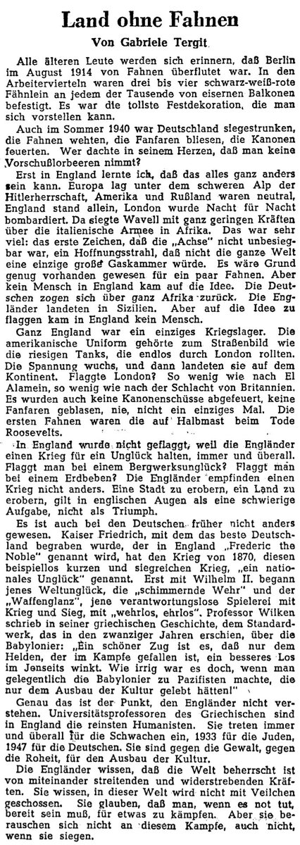 hesselmann's tweet photo. … und passend dazu und zur Lage ein #Tergit-Stück aus dem @Tagesspiegel heute vor 75 Jahren #OTD 1947. https://t.co/qXE10DwSiw