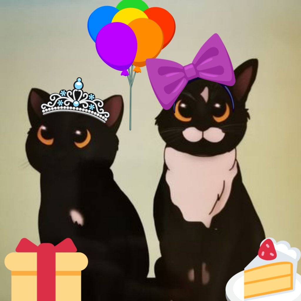 Today it's our birthday 🎉
We are now 4 years old! So far we have had a jummy breakfast, but because we gave the whole country the day off, our human household members are terribly slow today. Where are our birthday skritches!!!

#HappyBirthday #CatsOfTwitter #TheCatsWeTweet