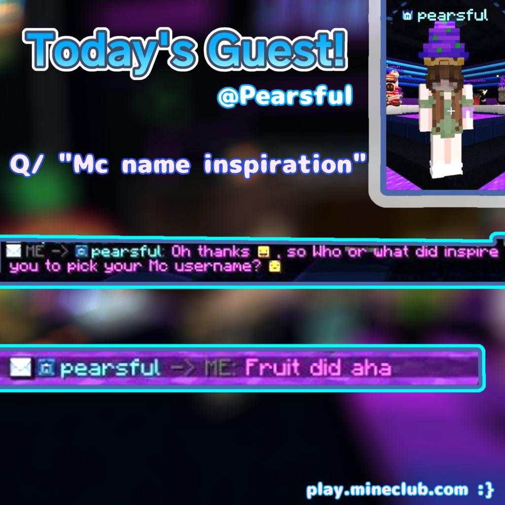 Our second guest Is here!
_________
@pearsful Your name inspiration is so pearsful Ngl 👀🍐✨

💛| Server: @playmineclub !
💛| #minecraft  #mineclub  #socialexperience