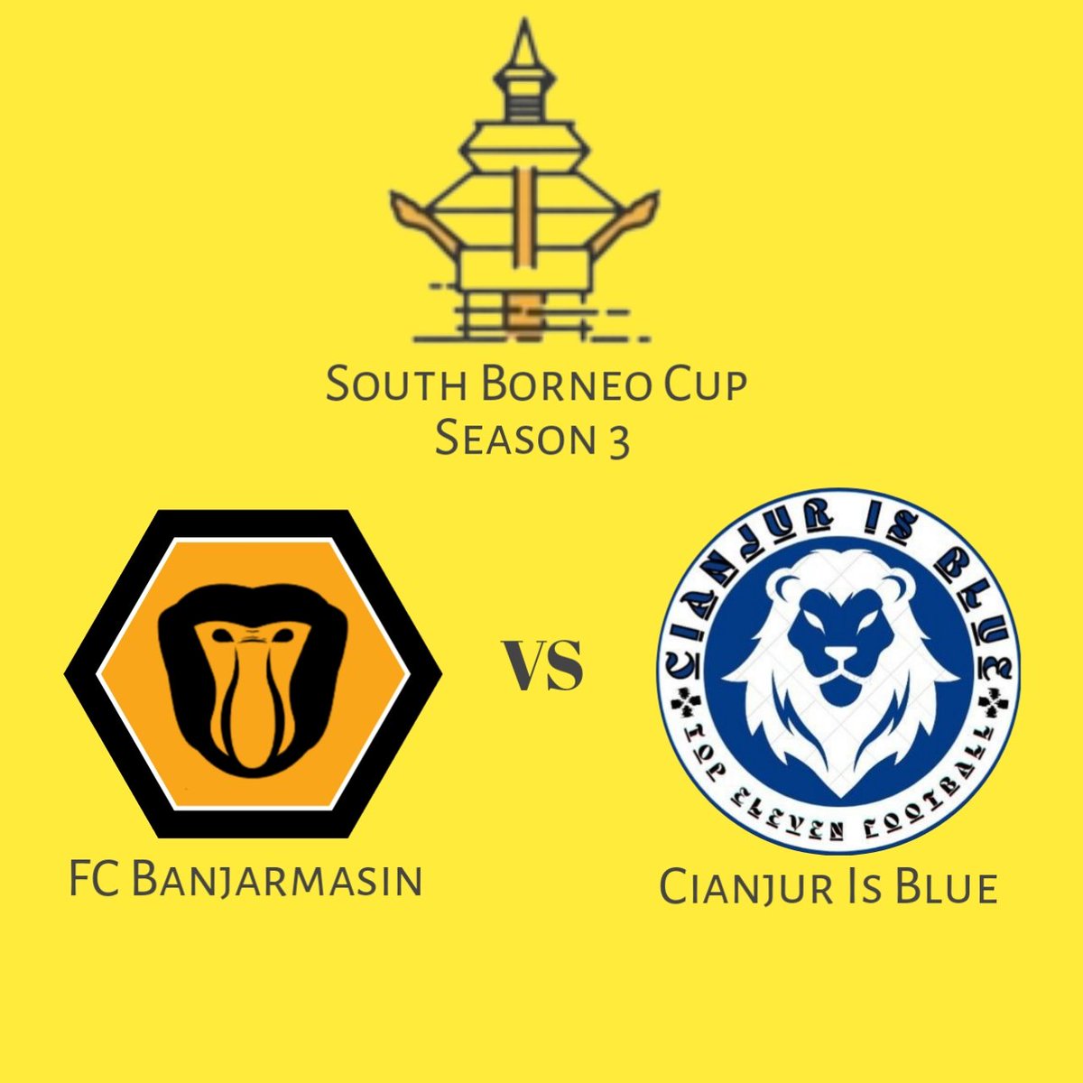 SOUTH BORNEO CUP S3

FC BANJARMASIN VS CIANJUR IS BLUE

Pertandingan akan dilakukan 2 match Home Away, 
Note : Stadion yang digunakan 
Match 1, Banjar internasional stadion
Match 2, Stadion Haji Idak Banjarbaru

<a href="/CianjurIsBlue/">CianjurIsBlue🇲🇨⁩</a>

#southborneocups3