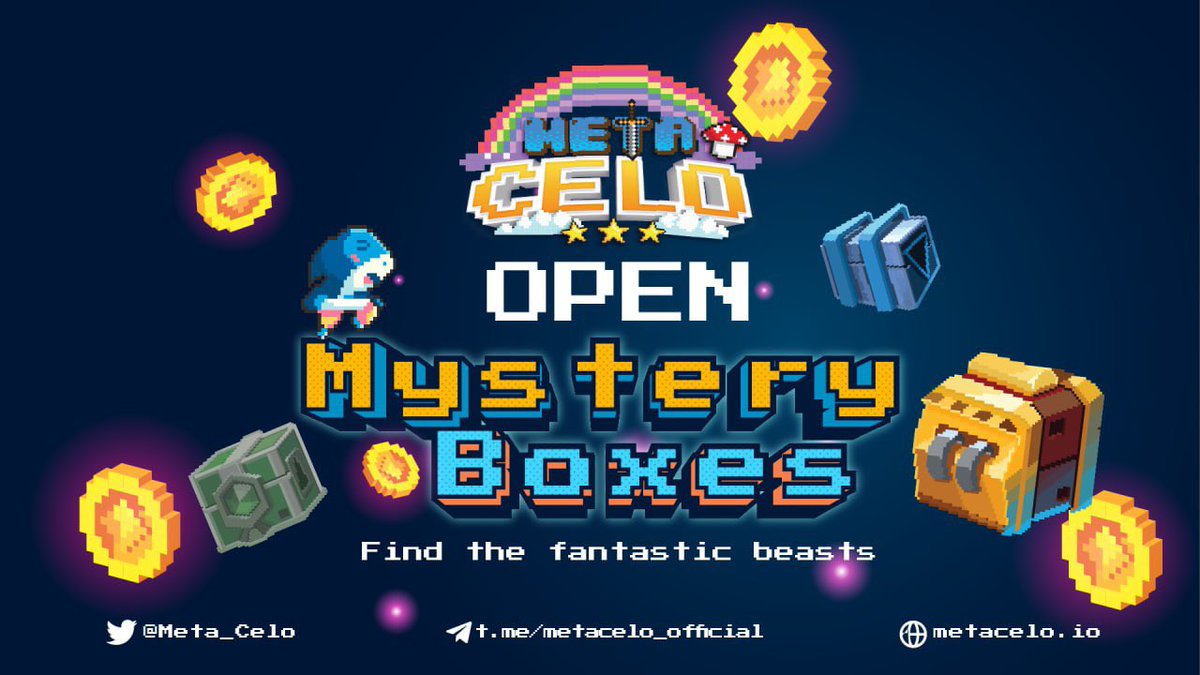✨ Opening Mystery Box Is Live ✨

It's our honor to announce Mystery Boxes are ready to be opened!

👉 Find out what types of guardian you'll receive here: docs.metacelo.io/features/guard…

🎮 Enjoy the MetaCelo world: app.metacelo.io