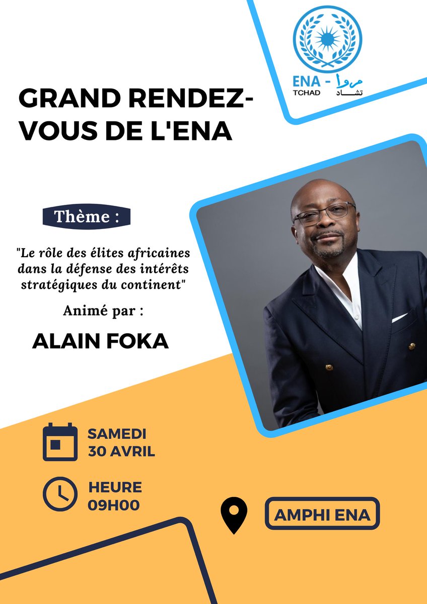 C’est tjrs 1 bonheur de pouvoir échanger avec les jeunes. Un réel devoir de partager avec les cadres africains de demain. A condition de ne pas leur transmettre nos tares. Je serai à l’ENA au Tchad et au CEFOD ce 30 avril en public.