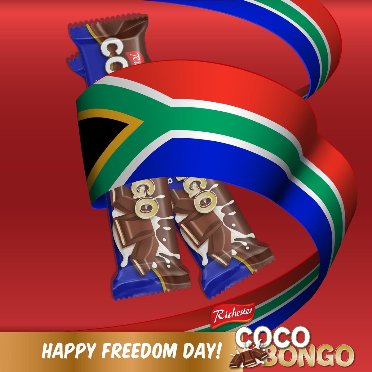 RichesterFoods1's tweet photo. HAPPY FREEDOM DAY SOUTH AFRICA!
What better way to celebrating the day by indulging in our locally made Coco Bongo chocolate?
We make life sweeter!
#CocoBongo #ChocolateLovers #Chocolate #MakeLifeSweeter #CreatingMomentsOfJoy #RichesterFoods https://t.co/gEnY2edmHi