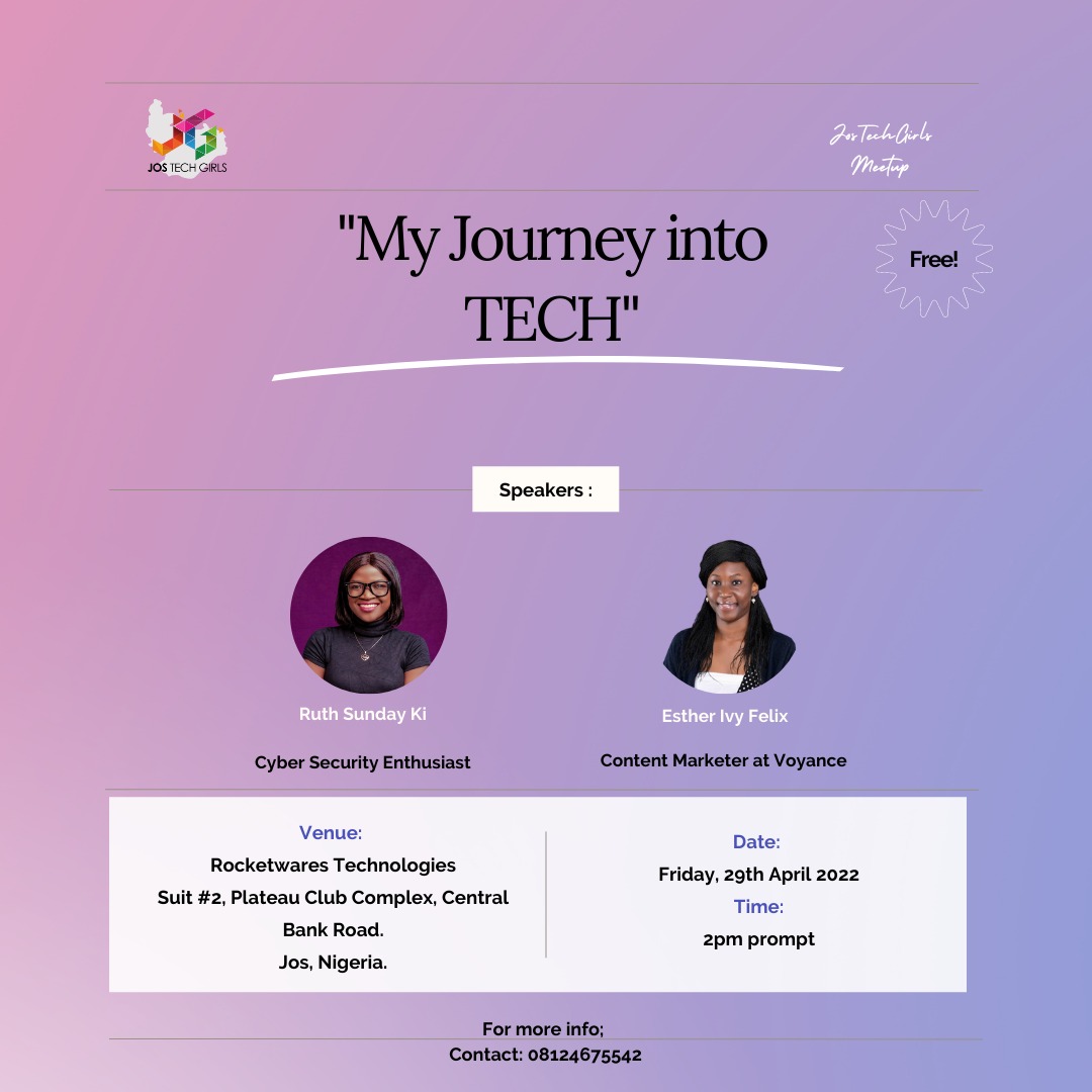 YourCyberGirl's tweet photo. I will be sharing my transition story to #CyberSecurity with the #JosTechGirls community this Friday.
Join us! It's free!!!
🥳🥳🥳
Your Cyber Girlfriend ❤ https://t.co/OBvJInUGXC