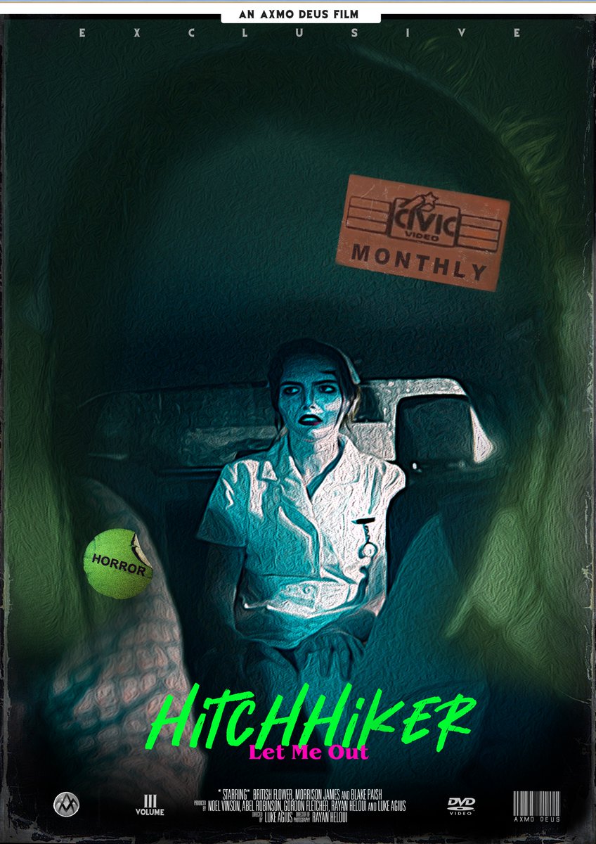 DeusAxmo's tweet photo. Hitchhiker – Let Me Out #axmodeus #sydneyfilm #safetyinfear #hitchhiker #film #dontstop #ghost #spooky #keepdriving #letmeout #trailer #tension #ghosts #horrorstory #ghosts #poster #cold #rainy #suspense #horrorseries #warped #lostcontrol #lift #hitchingaride https://t.co/PW9GAe52mI