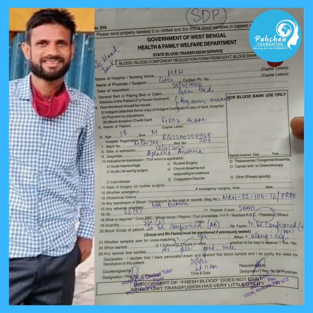 Pahchanfoundat1's tweet photo. #DonateRed

"Excuses never save a life, Blood donation does.''

In need of Ab+ blood(platlates) at Medical College and Hospital, Kolkata .Team Pahchan Foundation take the initiative and arranged one blood donor to save someone’s life.

https://t.co/r3KWVIcCzk

#pahchanfoundation https://t.co/yCNXOY6TAj