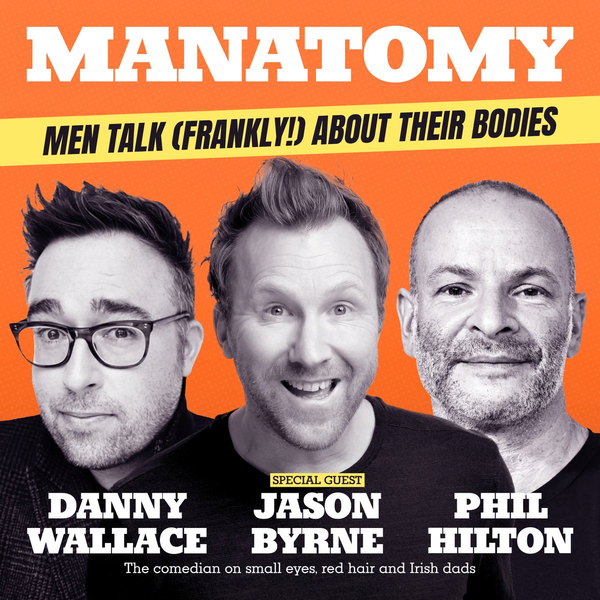 AssembleHere's tweet photo. We cried with laughter during this one. It's the tall, svelte, red-haired, former "wonky-eyed boy" Jason Byrne on #Manatomy this week. Packed with stories, never more than a moment away from a joke - our thanks to the brilliant @thejasonbyrne. 

#mensbodies #comedy #jasonbyrne https://t.co/i558apObNK