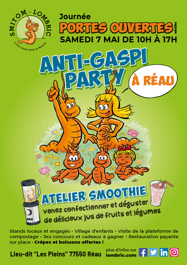 Journée Portes Ouvertes samedi 7 mai !
Au programme : smoothie party avec des invendus, stands zéro déchet, jeux et animations pour petits et grands, food trucks locaux etc.
#JPOsmitom2022