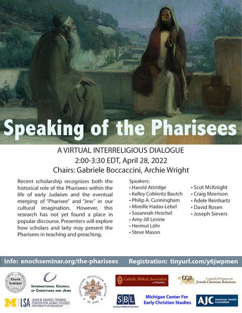 An updated version of the event 'Speaking of the Pharisees' (Apr 28, 2022) against stereotypes and prejudices in Christian preaching. Register at tinyurl.com/y6jwpmen. Spread the news.
