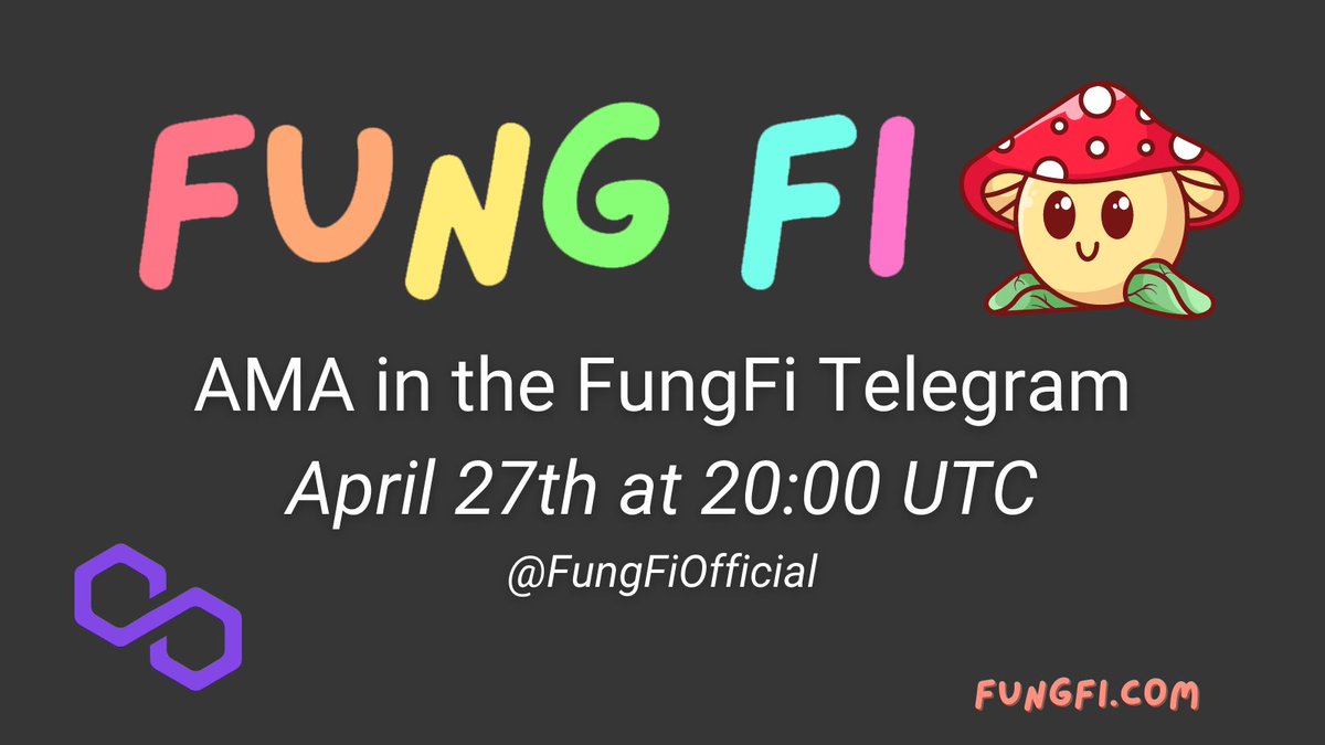 fung_fi's tweet photo. 🍄Join Us for an AMA in the Telegram!🍄

Today at 20:00 UTC, get your questions answered an learn more about the FungFi Protocol directly from the team in our main Telegram group: 

https://t.co/m5RKHgJt9l https://t.co/tYQsQbv85e