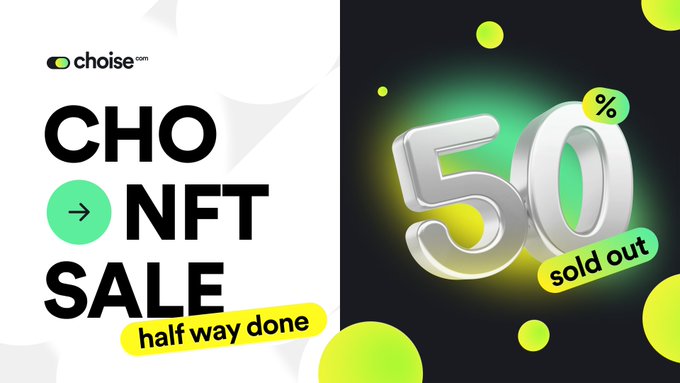 #CHOMETAFI @CHOISE this month's big sale has begun. Discounts on NFTs up to 50 percent.