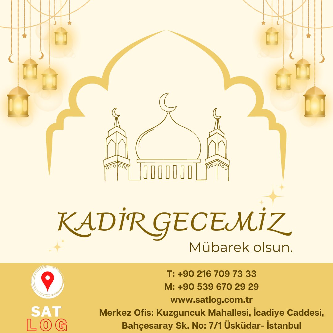 Hayırlı kandiller dileriz.

#satlog #logistics