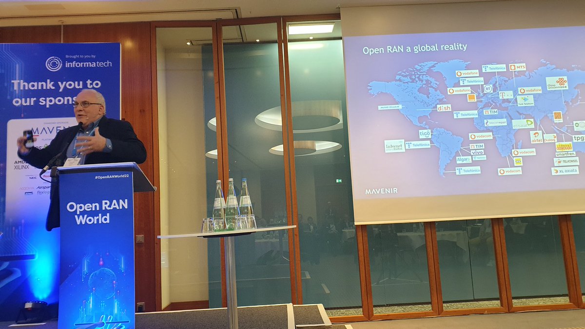 #OpenRAN is happening, says <a href="/jbaker877/">John Baker</a> from <a href="/Mavenir/">Mavenir</a>. Slide shows the #operator announcements. 
#OpenRANWorld22 #5G #5GNR #lte #networks