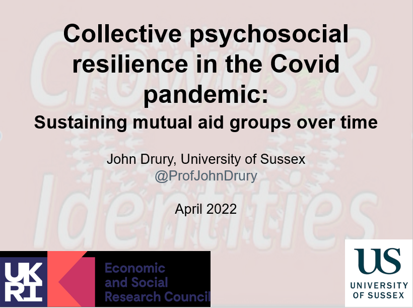 ProfJohnDrury's tweet photo. My guest presentation today for UCL Disaster Resilience: A social science perspective

Recommended readings:
1 https://t.co/98VAKD2F7r

2 https://t.co/xOV4UpykNK https://t.co/Wpx5EhJdaB