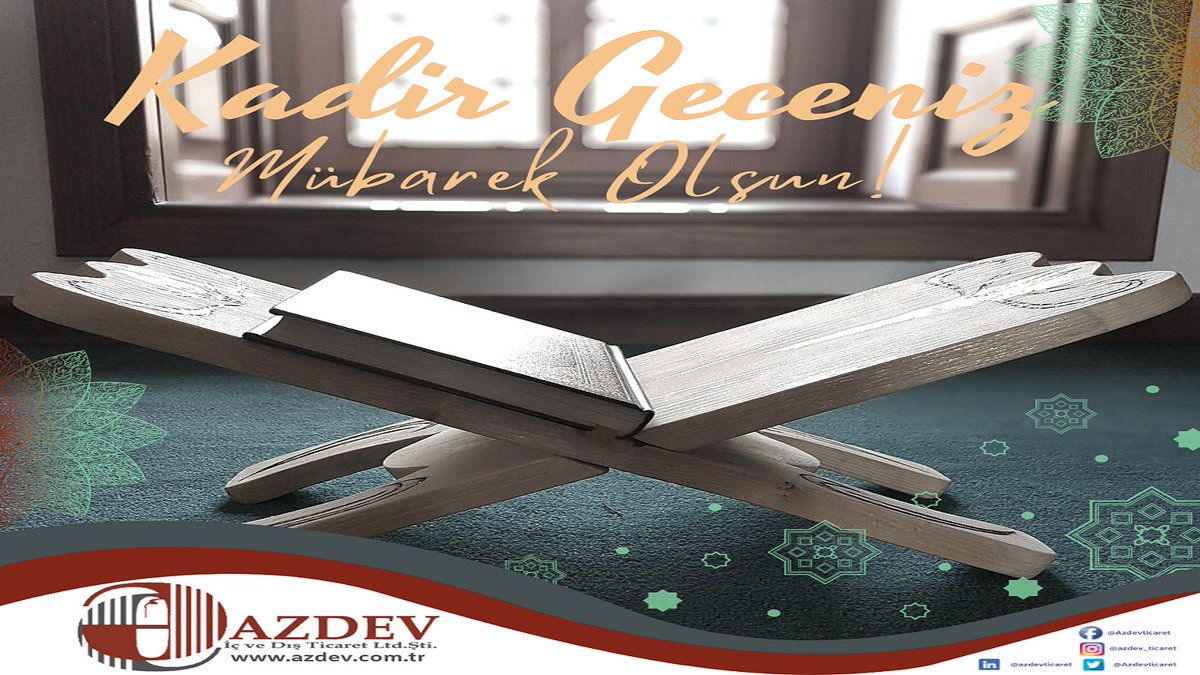 Kadir Geceniz Mübarek Olsun! #KadirGecesiMuebarekOlsun #azdev #azdevticaret