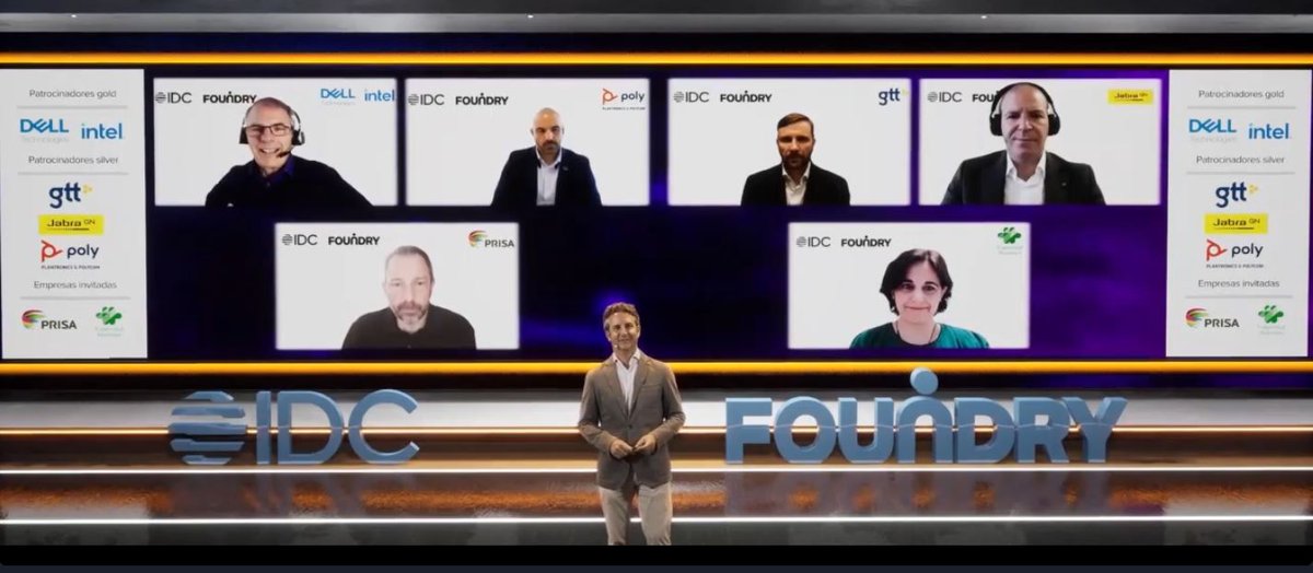 IDCSpain's tweet photo. ¿Es posible construir un lugar de trabajo híbrido, futurista y experiencial? De esto hablamos en #FOWIDC_IDG con: @DellSpain @Intel_Spain @JabraEurope @GTT_es @PolyCompany @MutuaFM @PRISA | @FoundrySpain @ComputerworldES @ciospain #FOW #work #WFH #hybridwork https://t.co/i9JvPXORVs