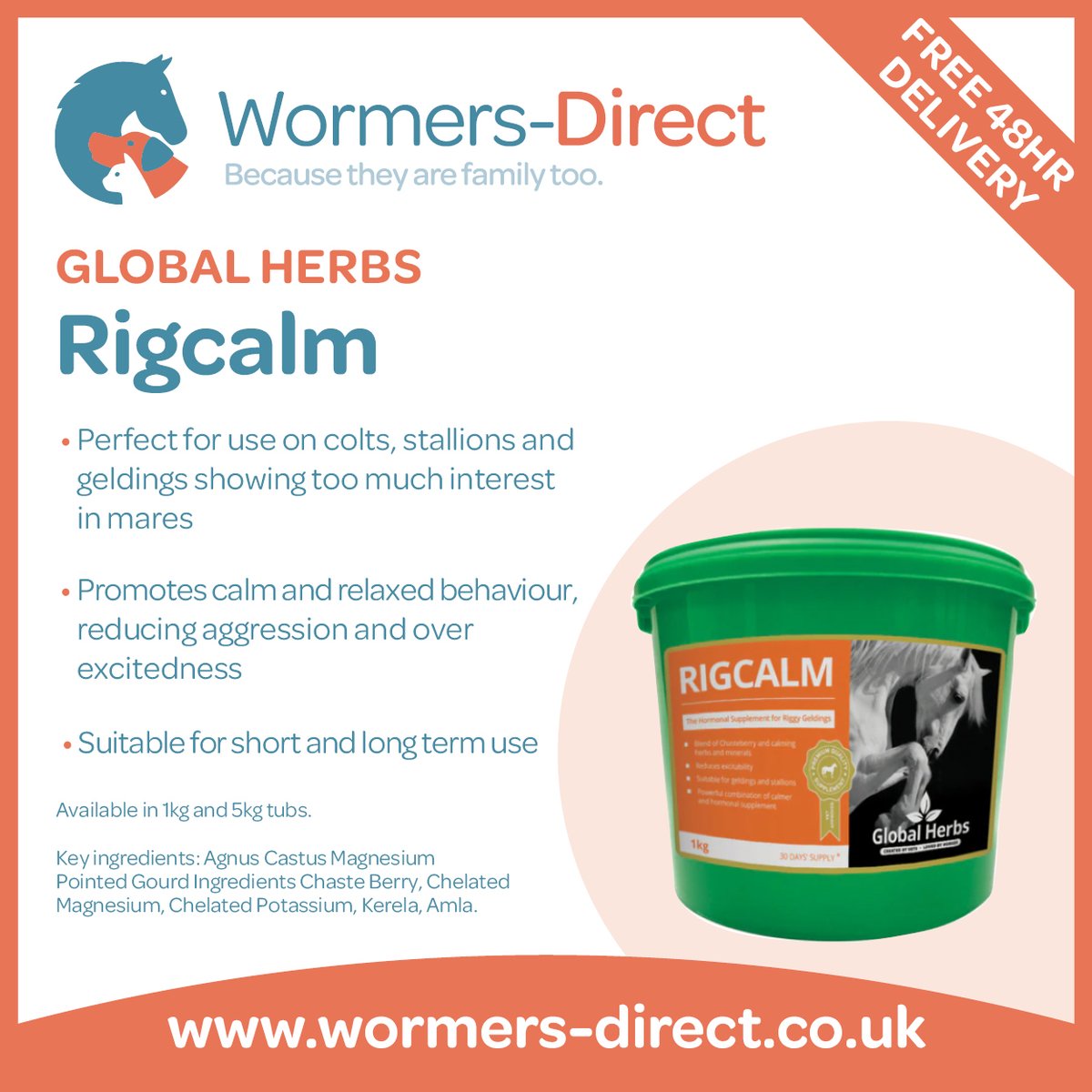 🐴 CALM HORSE CALM LIFE 🐴 Turning out your particularly excitable male horses? Global Herbs Rigcalm can help! Order below 👇 bit.ly/3tpNf4m Perfect for #RiggyGeldings that are getting used to being turned out, Rigcalm is a brilliant calming option! #WormersDirect