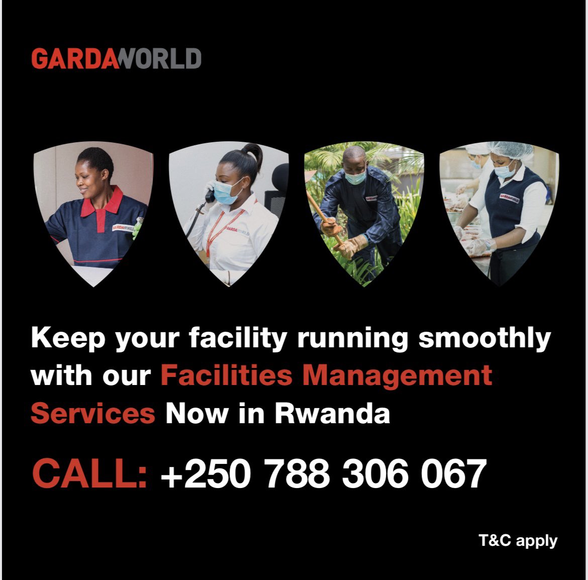 Introducing GardaWorld Rwanda Facility Management Services.What can be the best way to have your facilities handled by the best private security company?
Please see below for all the available services. #security #GardaWorld #facilitymanagementservices #Rwanda