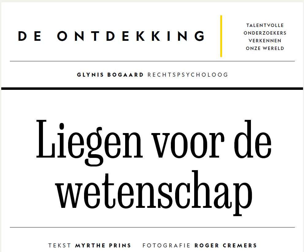 Forensic Psych UM (@umforpsy) on Twitter photo Keep an eye out for the May edition of the Dutch @NatGeoMag! Our colleague <a href="/GlynisBogaard/">Glynis Bogaard</a> was interviewed about her work on deception and lie detection for the section on 'Talented Researchers Exploring Our World'. 🔥 Interview by <a href="/PrinsMyrthe/">Myrthe Prins</a> Keep an eye out for the May edition of the Dutch @NatGeoMag! Our colleague <a href="/GlynisBogaard/">Glynis Bogaard</a> was interviewed about her work on deception and lie detection for the section on 'Talented Researchers Exploring Our World'. 🔥 Interview by <a href="/PrinsMyrthe/">Myrthe Prins</a>