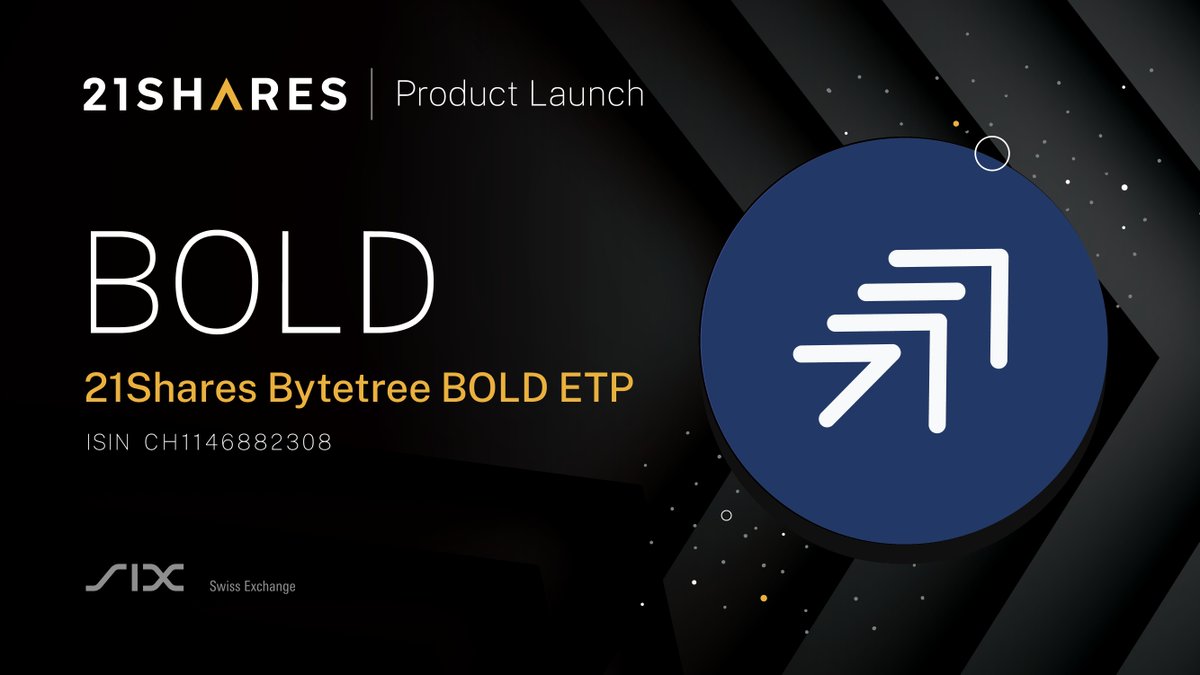 21shares's tweet photo. Once again, @21Shares builds bridges between traditional finance &amp; #crypto by launching BOLD together with ByteTree AM! This ETP comprises bitcoin and gold, and rebalances monthly according to the inverse historic volatility of each asset. Details:
👉 https://t.co/rk2qu2bBAU https://t.co/FxwVpEYk0N