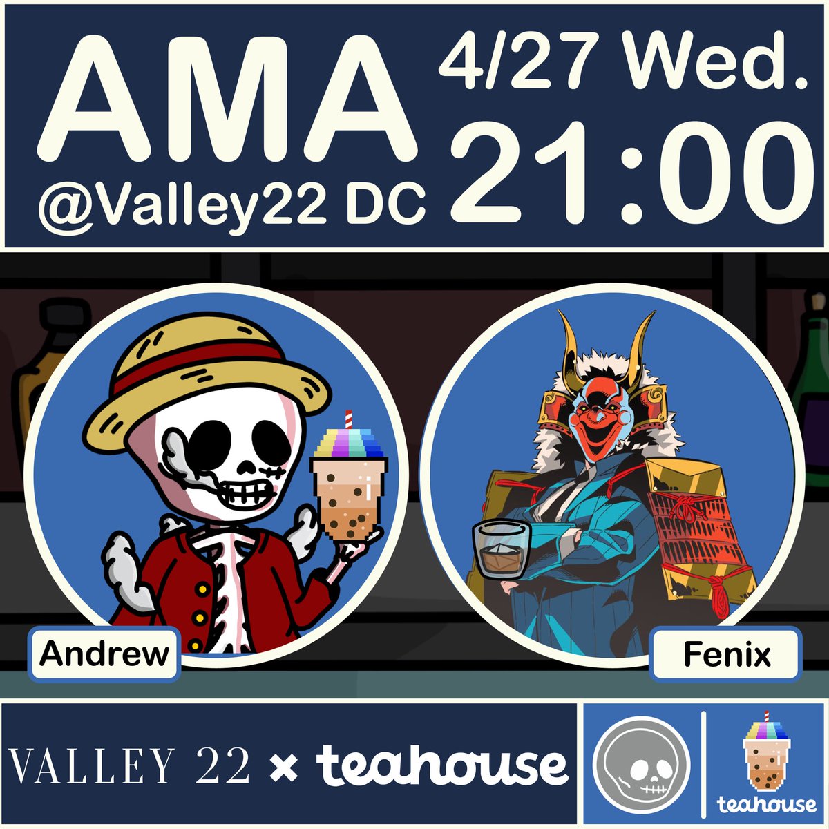 karmalabs_'s tweet photo. AMA Again &amp; Again!

[ Valley 22 x @TeahouseHost ]
DeFi x NFT x GameFi 三位一體
今天很榮幸邀請到 Teahouse Founder @fenixhsu 來當我們的AMA 來賓！

Valligers, See you tonight!

AMA 細節：
⏰ 時間： 4/27 (三) 21:00
📍地點： https://t.co/xm6ndjnZoZ https://t.co/jXiDpjZCbF