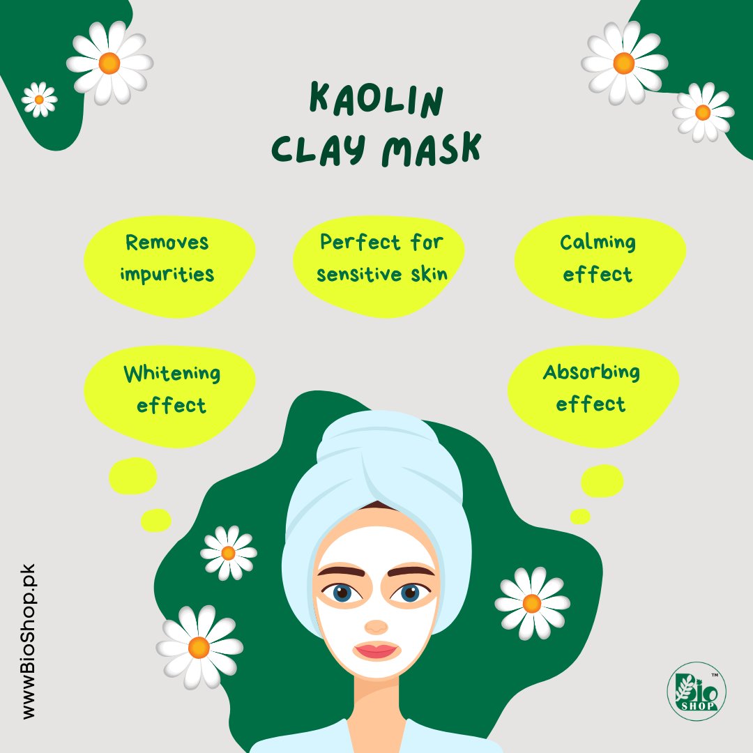 BioPharmacypk's tweet photo. Did you know? 
Kaolin clay have great for blemish-prone skin, 
this white clay helps to draw out impurities and improve oil control. It can be used regularly without drying the skin. Kaolin Clay is gentle, so it's perfect for all skin types as a deep clean once or twice https://t.co/Nv852NO0V2