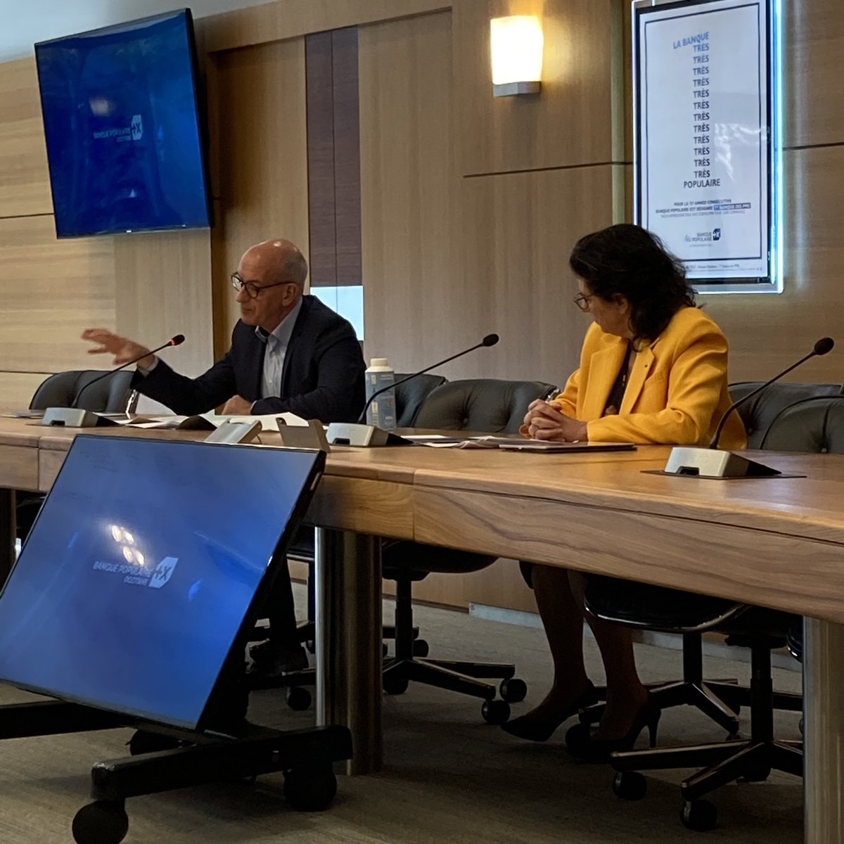 [#ConferenceDePresse 🗞] Christophe Bosson et Catherine Mallet présentent les résultats de l’année 2021 de la #BanquePopulaireOccitane ce matin à la presse.
#BPOC #Banque #Occitanie 
#RP <a href="/AgenceGM/">Giesbert & Mandin</a>