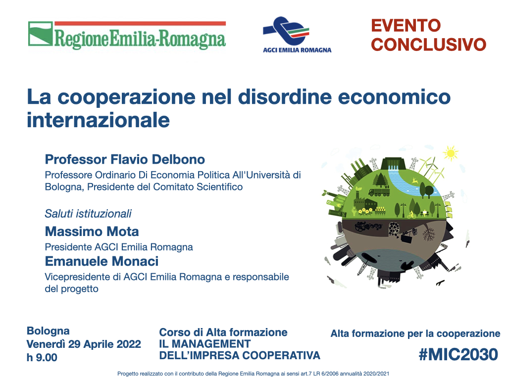La cooperazione nel disordine economico internazionale

L'Evento conclusivo è aperto a tutti

Venerdì #29aprile ore 9.00 su piattaforma zoom 

Iscrizioni a info@agci-emr.org e altaformazione@agci-emr.org

#Evento #altaformazione #cooperative #Economia #Finance #agci #mic2030