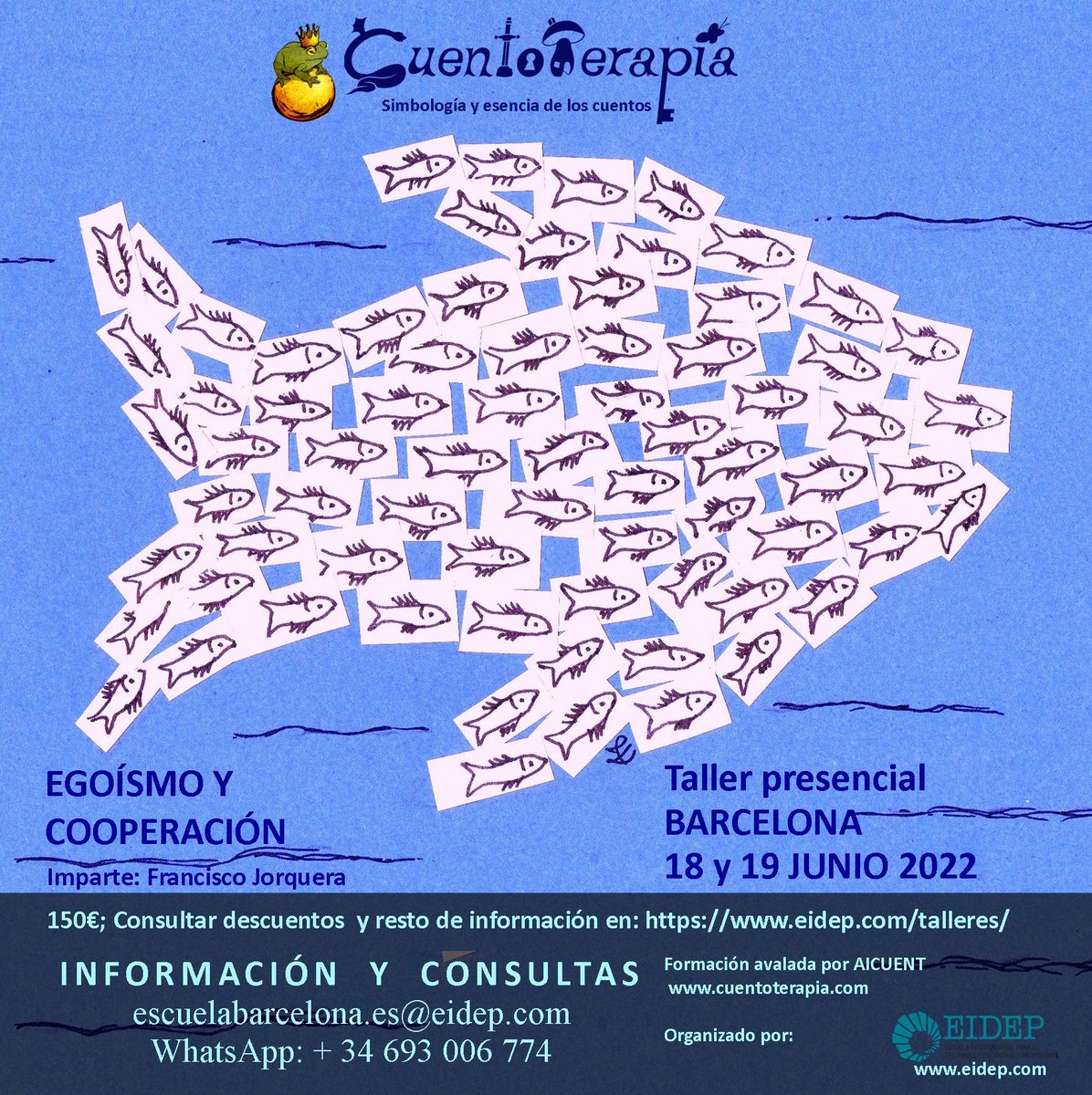 ConCde's tweet photo. Taller presencial en BARCELONA: EGOÍSMO Y COOPERACIÓN. 
18 y 19 de junio de 2022.
Docente: Francisco Jorquera
Toda la información en:
https://t.co/CXFcKg6oFT
Inscripciones por formulario.
Acceso directo al Formulario de Inscripción:
https://t.co/so0YAEFDMw https://t.co/ZxMtHzKRdX