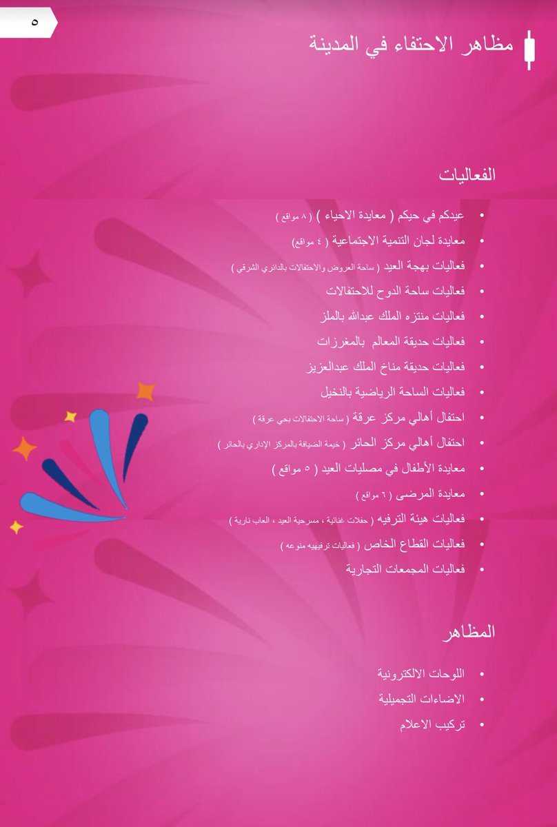 • أكثر من 20 فعالية ترفيهيه ! 🤩

هذا الملف بتحصل فيه كل الفعاليات و الاماكن الترفيهية في أيام العيد !

drive.google.com/file/d/1a2M9we…

فضلوها عندكم وارجع لها أي وقت ♥️