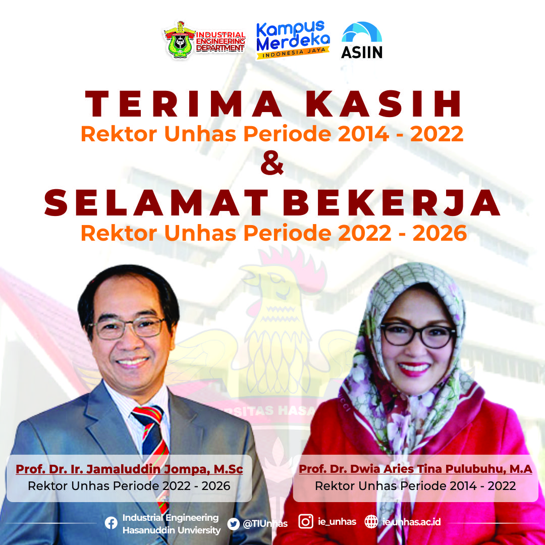Terima kasih kepada rektor unhas periode 2014 - 2022, Prof. Dr. Dwia Aries Tina Pulubuhu, M.A

Dan 

Selamat bekerja kepada Rektor Unhas Periode 2022 - 2026, Prof. Dr. Jamaluddin Jompa, M.Sc