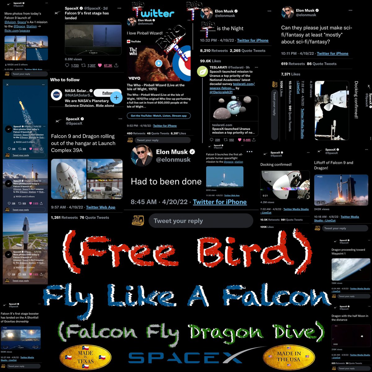 PGRecordsNC's tweet photo. #SpaceX 🦅🚀🐉🛰
#FREEBIRD #FlyLikeAFalcon #FalconFly #DragonDive
Let Falcon roar and Freedom ring‼️
https://t.co/pMLGYmnJ89
🚀🇺🇸https://t.co/WqdcaAEw82
🇺🇸https://t.co/BZZDgGS5QF
🇺🇸https://t.co/0txtOk6ByG
🇺🇸https://t.co/vUC95lVPzx https://t.co/rmg2CycGSC