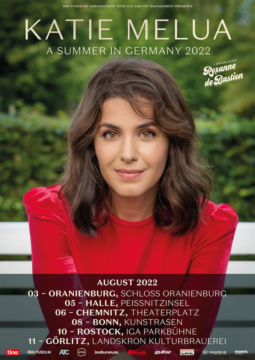 📢📢📢 I'm so excited to announce that I've been invited to open for @Katiemelua on her upcoming summer tour across Germany! You can get your tickets to these dreamy shows here: reservix.de/tickets-katie-… 

Deutschland, bis bald - ich freu mich!