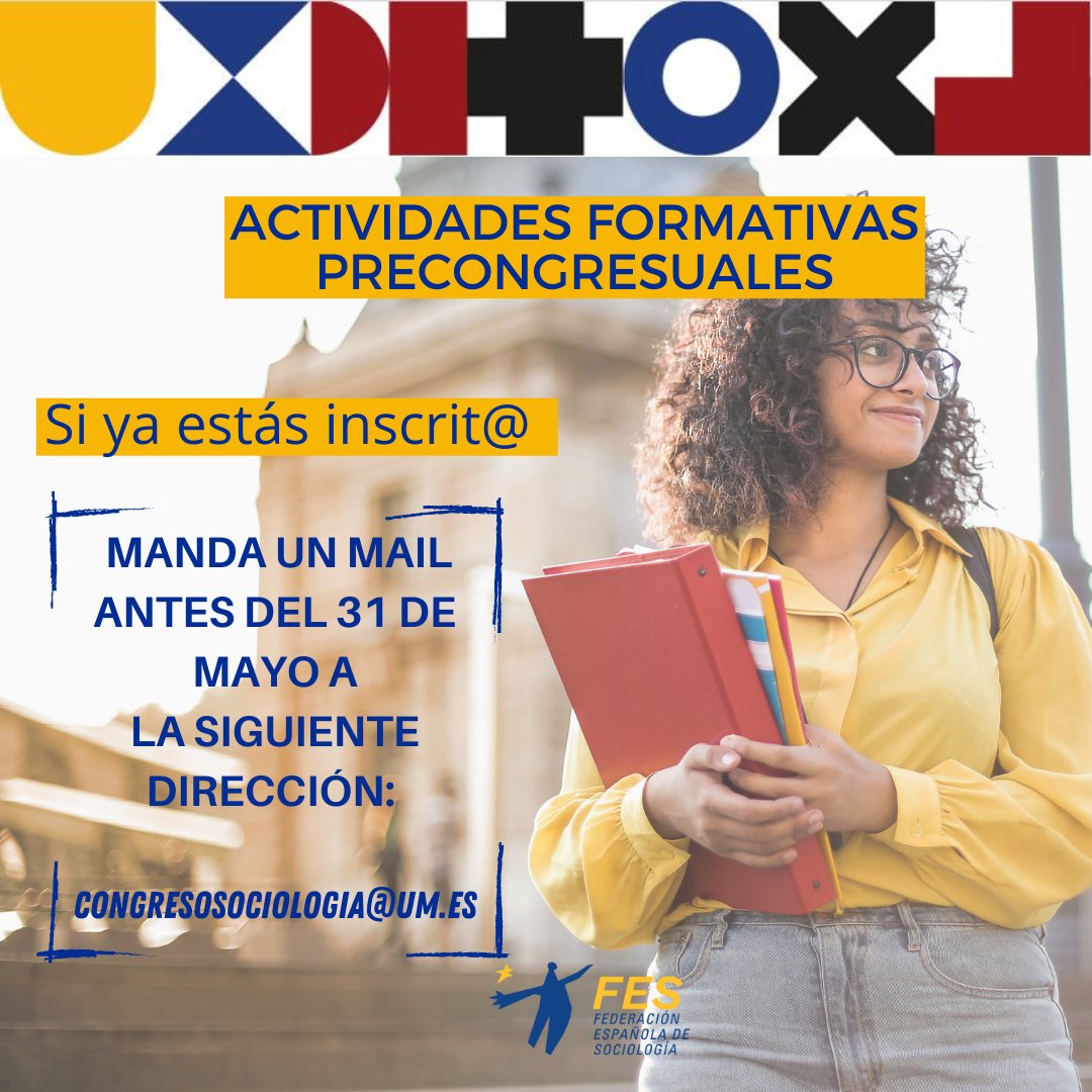 👏  ¡INFORMACIÓN DE INTERÉS #CongresoFES2022!

Para las personas inscritas en las actividades propuestas por la <a href="/escuela_fes/">Escuela de Doctorado de la FES</a>  se ha reservado alojamiento en condiciones más económicas.

👉Averigua los beneficios en alojamientos: ow.ly/pnM150IT7PC