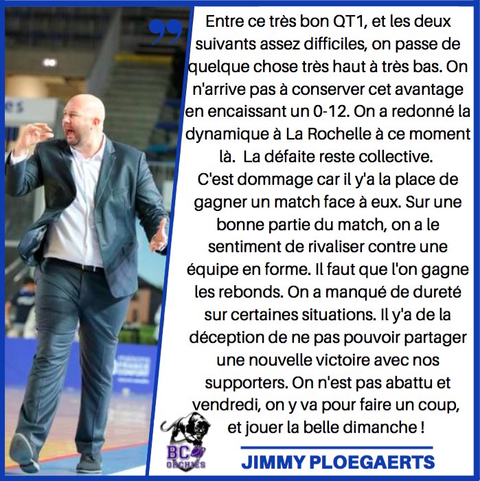 🎙L’essentiel de la conf’ avec Jimmy Ploegaerts suite au match 🆚 <a href="/SR_Rupella/">Stade Rochelais Basket</a> (55-64)! @ffbb_officiel ❌

🔜 Nouveau combat pour nos Guerriers vendredi à La Rochelle avec le match retour des 1/8ème de finale de #Playoffs ! ☺️

#GoBCO #NousSommesOrchésiens #Orchiescestàvous 🏀🔵⚪️
