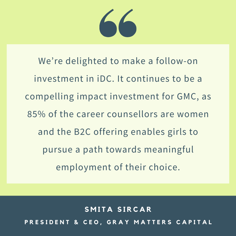 We congratulate team @iDC for successfully raising Rs. 12.5 Crore in a round led by Menterra Social Impact Fund. Gray Matters Capital also participated in this round along  with Artha Impact.
#GMC #startups #edutech #education #digitalstartup #impactinvestments #genderlens
