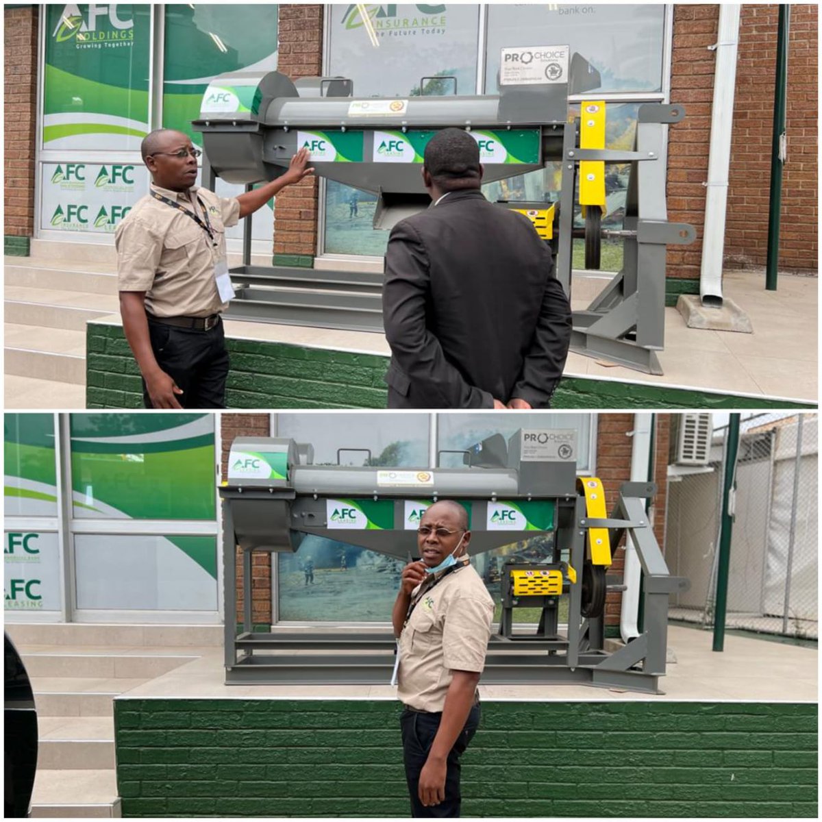 AfcHoldings's tweet image. Tiriko kuTrade Fair! Sikhona eTrade Fair!

Meet our Equipment expert Kefasi! He will tell you how you can hire this maize sheller from us! Remember“Tine munda we ma Tractor ku AFC Leasing”

@basera_john  @MoLAFWRD