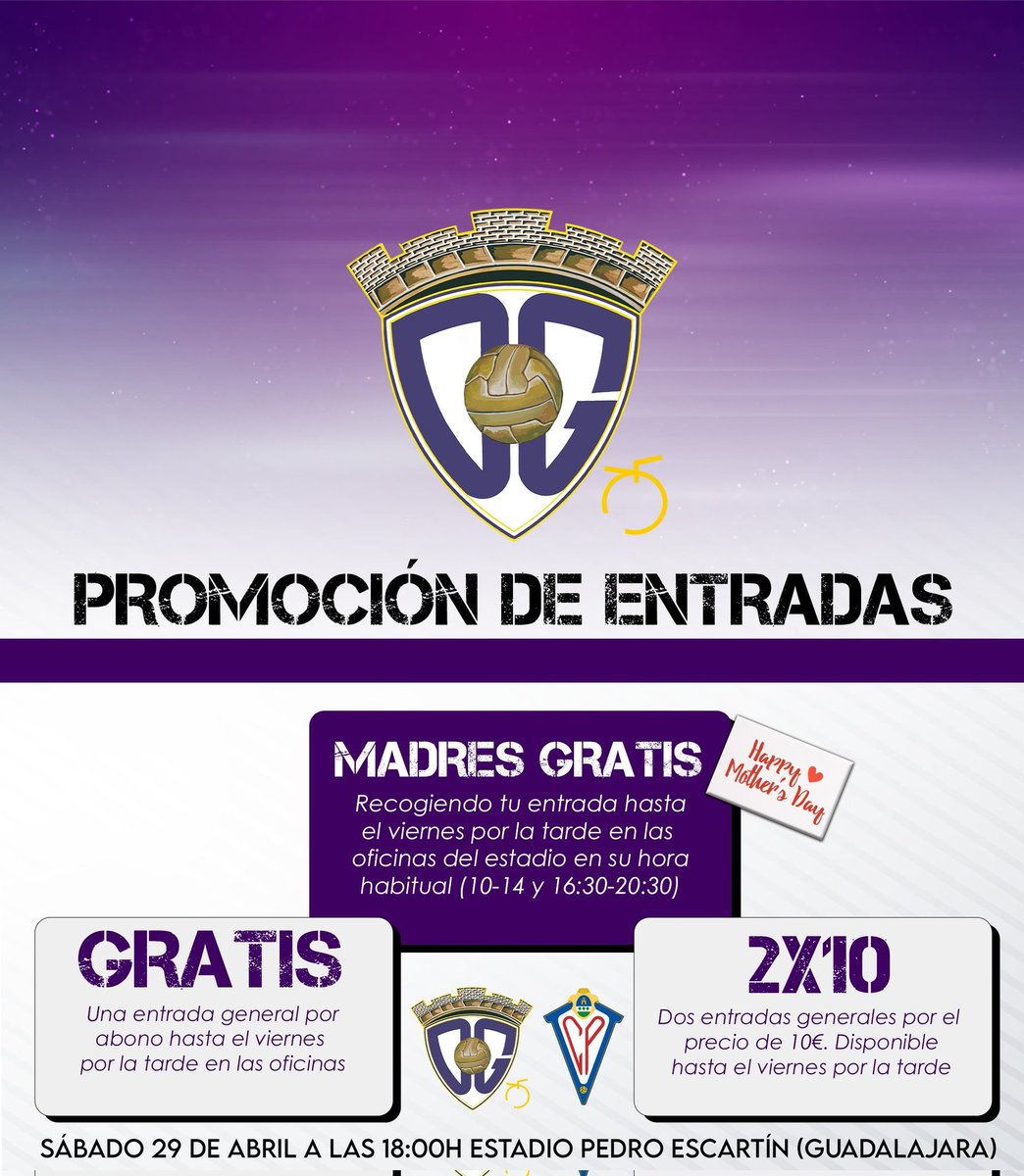 🎇 𝙇𝙖 𝙛𝙞𝙚𝙨𝙩𝙖 𝙙𝙚𝙡 𝙖𝙨𝙘𝙚𝙣𝙨𝙤 🎇
3⃣0⃣➖4⃣➖2⃣2⃣
🏟 VEN AL ESCARTIN

🕟 16:30 𝙋𝙧𝙚𝙫í𝙖
🕕 18:00 𝙋𝙖𝙧𝙩𝙞𝙙𝙤 
🆚 @DonOctavioCP 
🎫 𝚙𝚛𝚘𝚖𝚘𝚌𝚒ó𝚗 𝚎𝚗𝚝𝚛𝚊𝚍𝚊𝚜
 🔥🔥 #objetivo6000 👥 
🕖 20:00 𝙇𝙖 𝙛𝙞𝙚𝙨𝙩𝙖 𝙙𝙚𝙡 𝙛ú𝙩𝙗𝙤𝙡 𝙖𝙡𝙘𝙖𝙧𝙧𝙚ñ𝙤