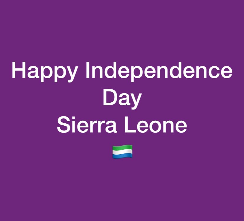 PrinceRalfordo's tweet photo. Happy Independence Day to our Mother Land Sierra Leone 🇸🇱 

#IndependenceDay #SierraLeone
#Salone #Freetown #SaloneTwitter
#MamaSalone #LandThatWeLove
#HappyIndependenceDay #SaloneTwitterFriendly https://t.co/Yxafs5mEVn