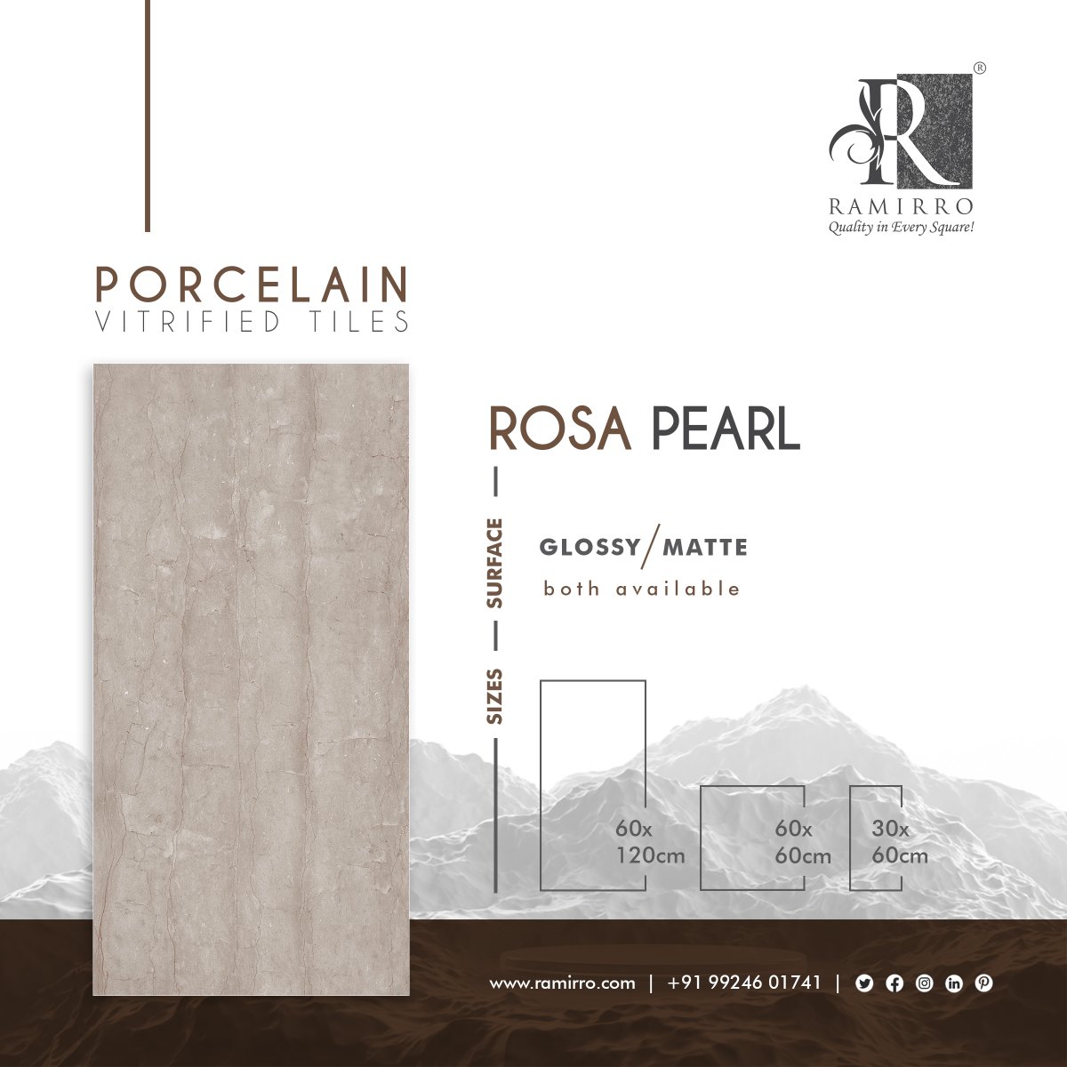ramirroceramica's tweet photo. Model: ROSA PEARL
Size : 300x600mm | 600x600mm | 600x1200mm
Thickness: 9mm
Surface : Glossy & Matt Finish
Colour: Grey
https://t.co/EUdhOo0ZV1
info@ramirro.com
+919924601741
#WallTiles #Highgloss #Glossy #Polish #Matt #Tilesexport #tilesmanufacturer #VitrifiedTiles #BathroomTiles https://t.co/NPC53ORuIo