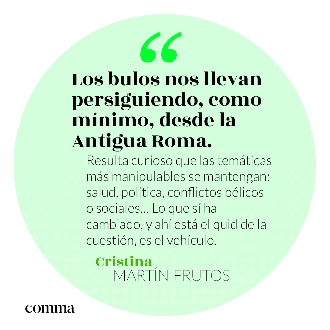 agencia_comma's tweet photo. .@crismfrutos, periodista y co-autora del libro "Fake News: Guía para sobrevivir a los bulos", nos ofrece hoy en nuestro blog un amplio y didáctico post sobre este fenómeno. ¿Qué son realmente las fake news? ¿cómo podemos detectarlas? 👉👉 https://t.co/UlryADKIL6 https://t.co/ayfACt2Oeh