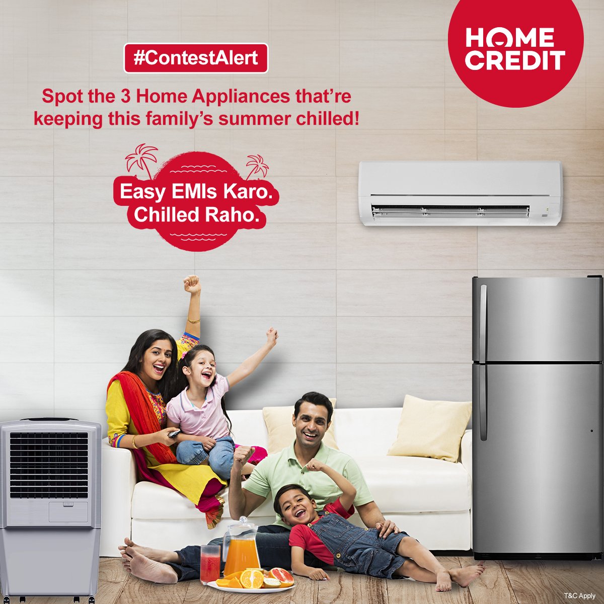 HomeCredit_In's tweet photo. #ContestAlert
Spot the summer Home Appliances in the below pic. Participate with below steps:

*Follow our page
*Comment your answer with #EMIsKaroChillRaho &amp; tag at least 3 friends.
*Lucky winner gets a ₹500 Amazon #Voucher!

T&amp;C: https://t.co/OXEP5xeqoQ
#HomeCredit #Contest https://t.co/ygfrk2nk4I