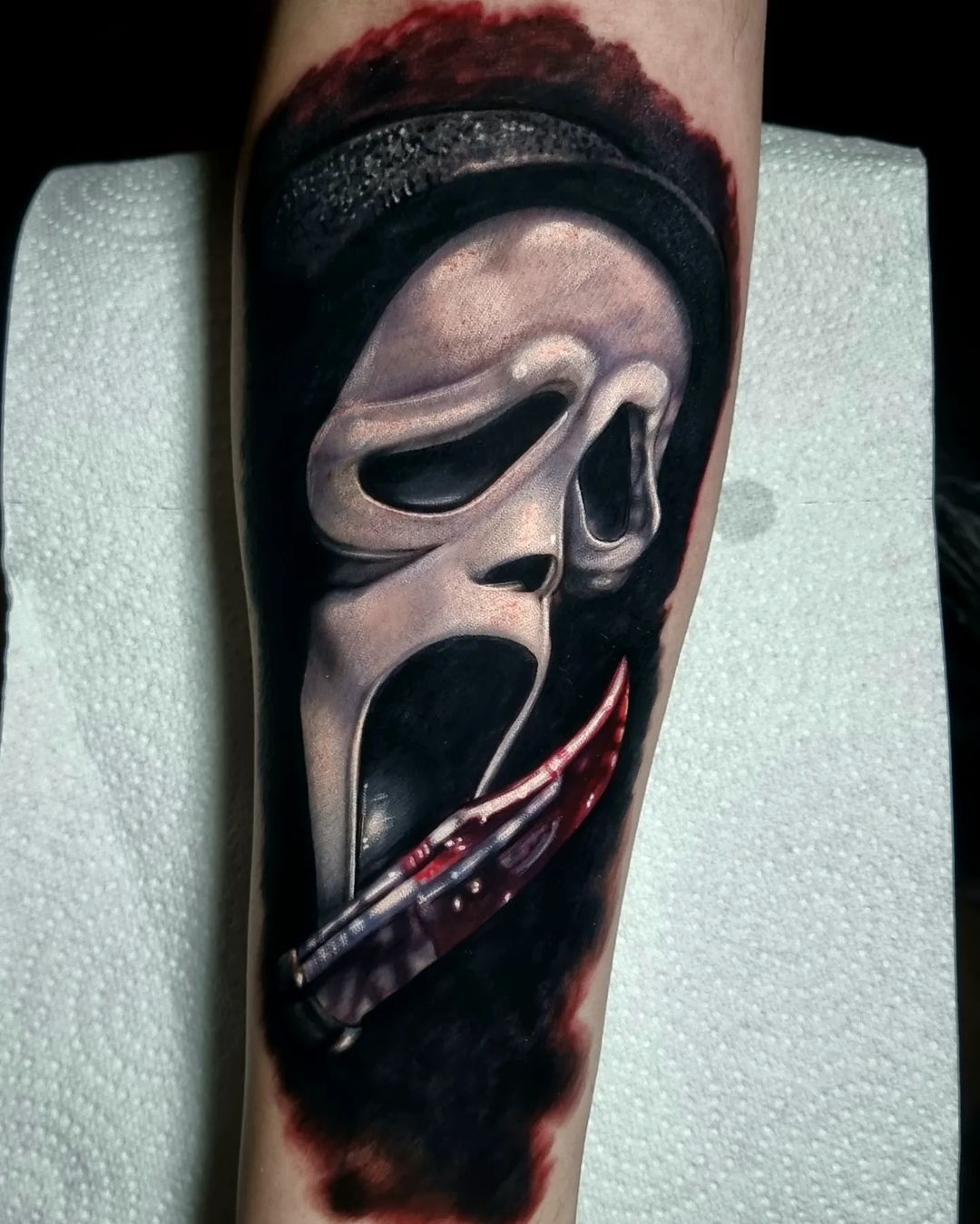 Finally got my ghost face tattoo today What yall think Drop your tattoos  below x  rScream