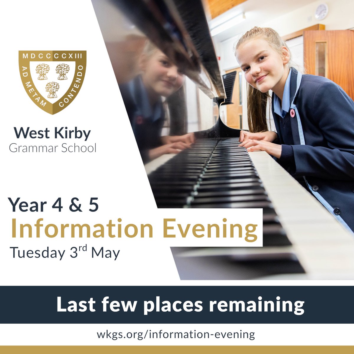 We look forward to welcoming parents/carers of prospective Year 4 &amp; 5 students next week. Due to high demand, we have increased the capacity of the sessions and limited places are still available to book.
Talk/tours will take place at 17:30,18:00 &amp; 18:30.

wkgs.org/information-ev…