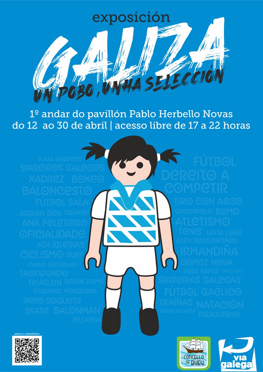 📸🏃‍Aínda non vistes a exposición 'Galiza: un pobo, unha selección'? Tédela dispoñible no 1º andar do Pavillón Pablo Herbello de Bueu ata o 30 de abril. Toda a info: concellodebueu.gal/eventos/exposi…