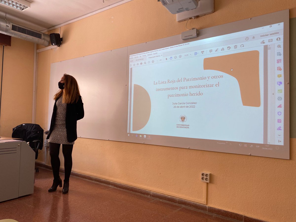 📌Ayer contamos con la visita de Julia García González. (Prof. Ayudante Doctor en el Departamento de Historia del Arte de la <a href="/CanalUGR/">Universidad Granada</a>) para explicar, en el marco del Seminario-taller: Estudios y estrategias de acción sobre el patrimonio herido, "La Lista Roja del Patrimonio" 👇