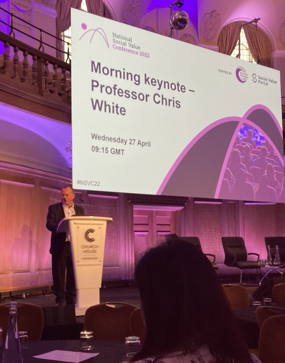 #NSVC22 has kicked off with Prof Chris White. A busy few days ahead. #Scape #socialvalue