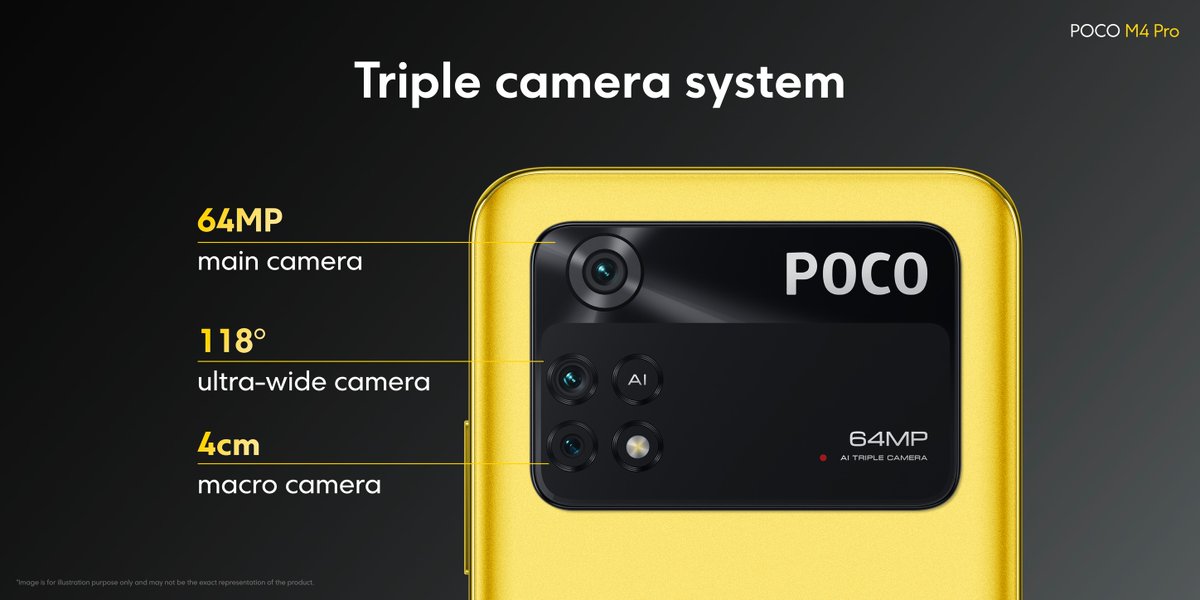 POCOKenya's tweet photo. #POCOM4Pro has a triple camera system that include a 64MP main camera;
118° ultra-wide camera: 
and a macro camera! 
Along with some of the video features that you love!. 
#MaximizeYourFun https://t.co/QOySOcsxA8