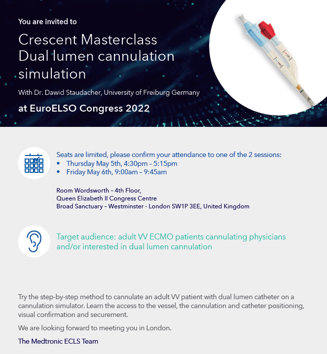 jsswouters's tweet photo. Do you want to practice dual lumen cannulation? Join us at #EuroELSO2022 in London. https://t.co/5VMzlcgCGQ