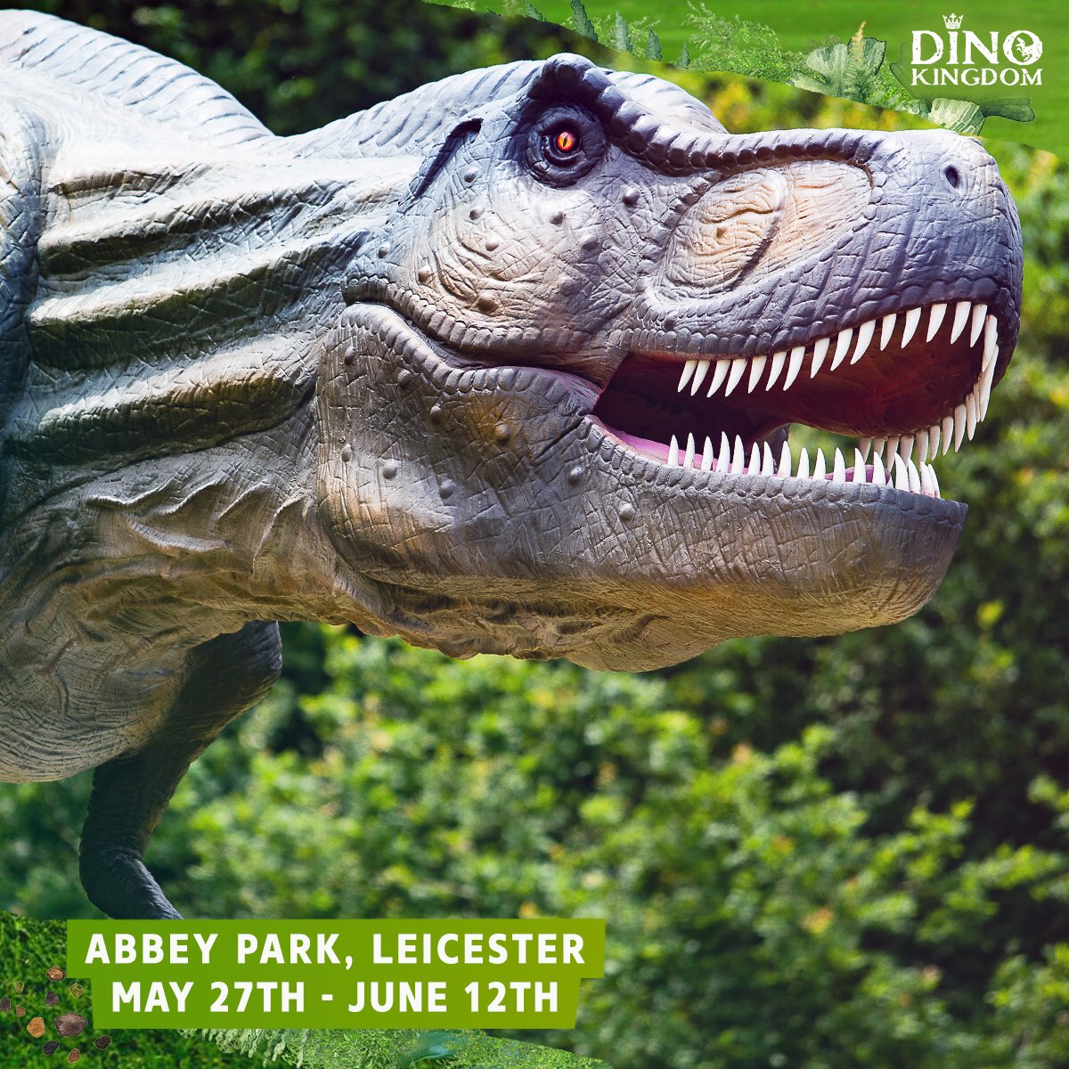 DinokingdomUk's tweet photo. TICKETS ON SALE NOW 🎟

Dino Kingdom is coming to Abbey Park in Leicester from May 27th to June 12th! Tickets on sale now, be sure to book early to secure the day you wish to visit! 🦕🦖🌿☀️ 

Tickets 🎟🦖
https://t.co/23kqfStJKb 

#Dinosaurs #DinoKingdom #Leicester #Family https://t.co/UQtNsdv7B9